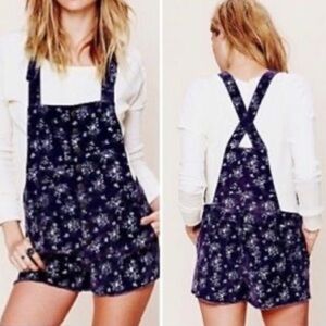 Free People Purple Corduroy Shortalls